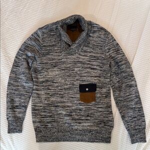 Goodale Gray and Blue Sweater with Textured Design